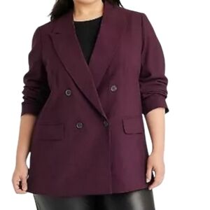 BURGUNDY DOUBLE BREASTED BLAZER SZ XXL NWOT